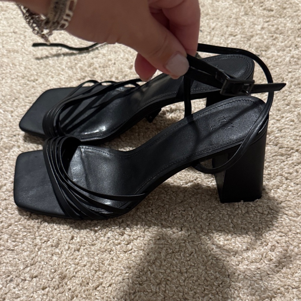 H&M Black Strappy Block Heels